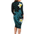 Aloha Hammerhead Shark Long Sleeve Bodycon Dress Calypso Hawaiian Kakau Tribal Tattoo