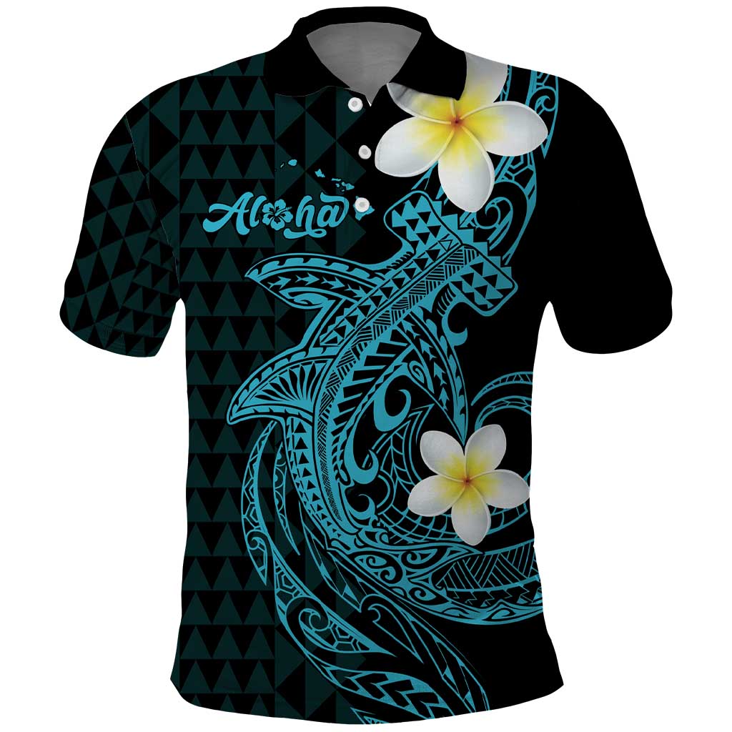 Aloha Hammerhead Shark Polo Shirt Calypso Hawaiian Kakau Tribal Tattoo