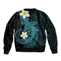 Aloha Hammerhead Shark Sleeve Zip Bomber Jacket Calypso Hawaiian Kakau Tribal Tattoo