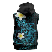 Aloha Hammerhead Shark Sleeveless Zip Hoodie Calypso Hawaiian Kakau Tribal Tattoo - Polynesian Pride