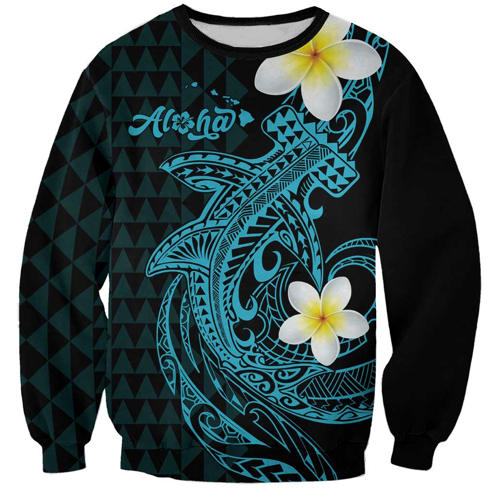 Aloha Hammerhead Shark Sweatshirt Calypso Hawaiian Kakau Tribal Tattoo