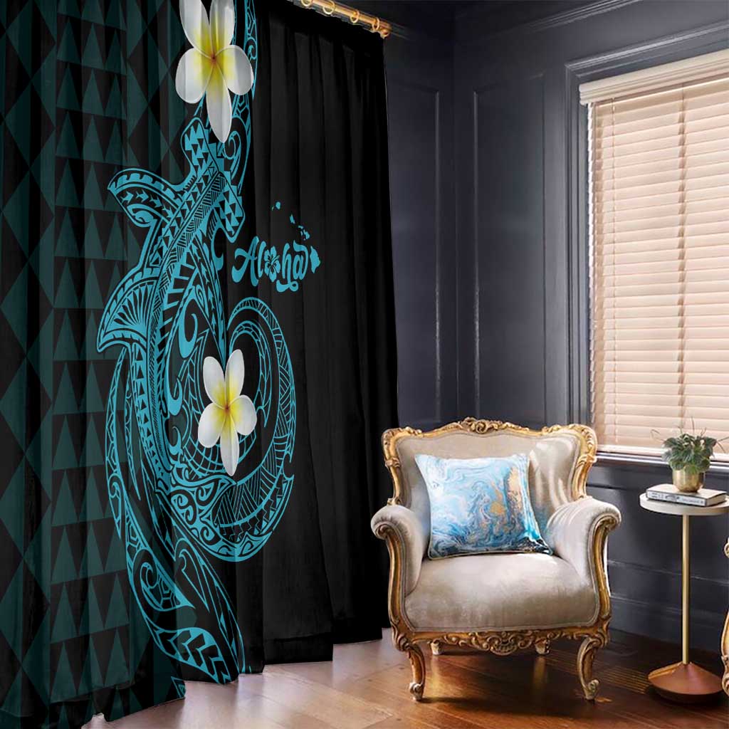 Aloha Hammerhead Shark Window Curtain Calypso Hawaiian Kakau Tribal Tattoo