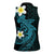 Aloha Hammerhead Shark Women Sleeveless Polo Shirt Calypso Hawaiian Kakau Tribal Tattoo