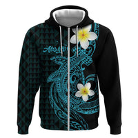 Aloha Hammerhead Shark Zip Hoodie Calypso Hawaiian Kakau Tribal Tattoo