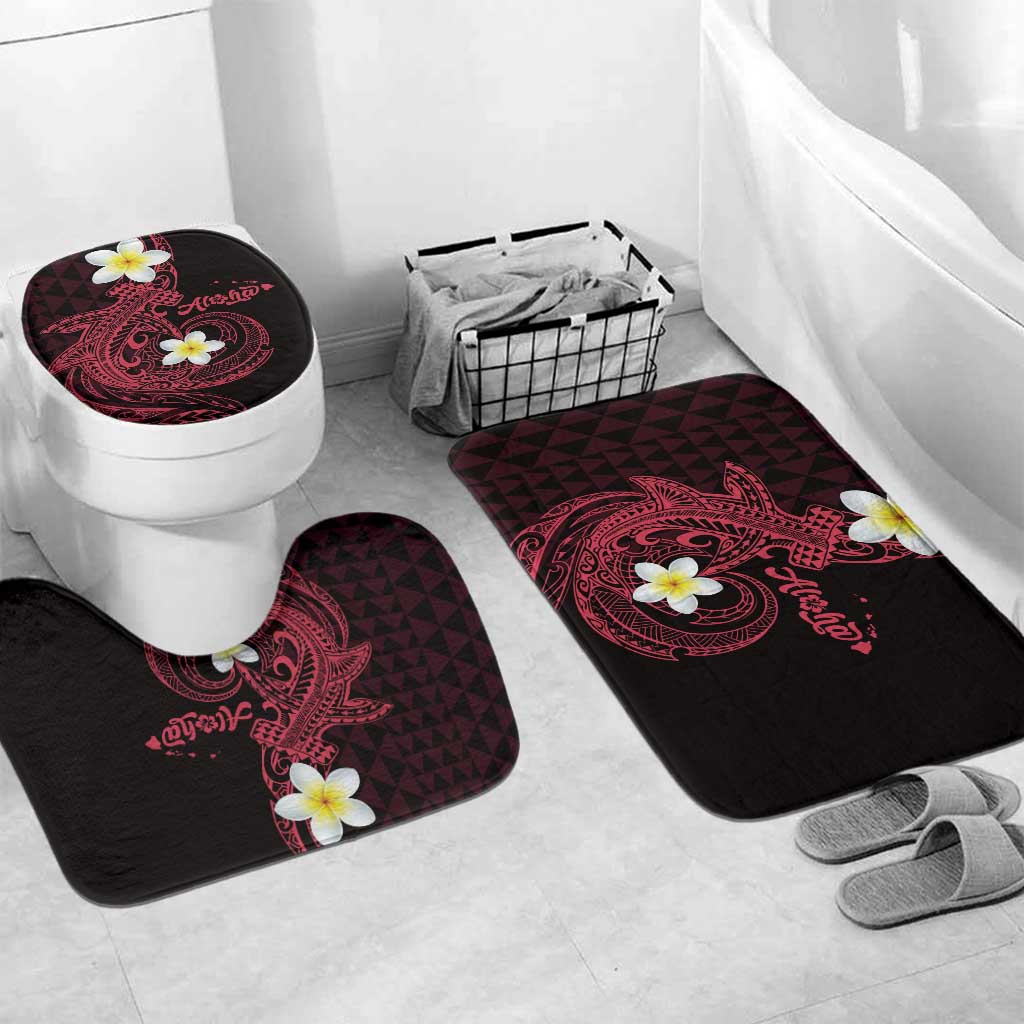 Aloha Hammerhead Shark Bathroom Set Feverish Pink Hawaiian Kakau Tribal Tattoo - Polynesian Pride