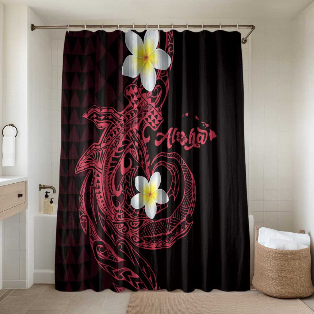 Aloha Hammerhead Shark Bathroom Set Feverish Pink Hawaiian Kakau Tribal Tattoo - Polynesian Pride