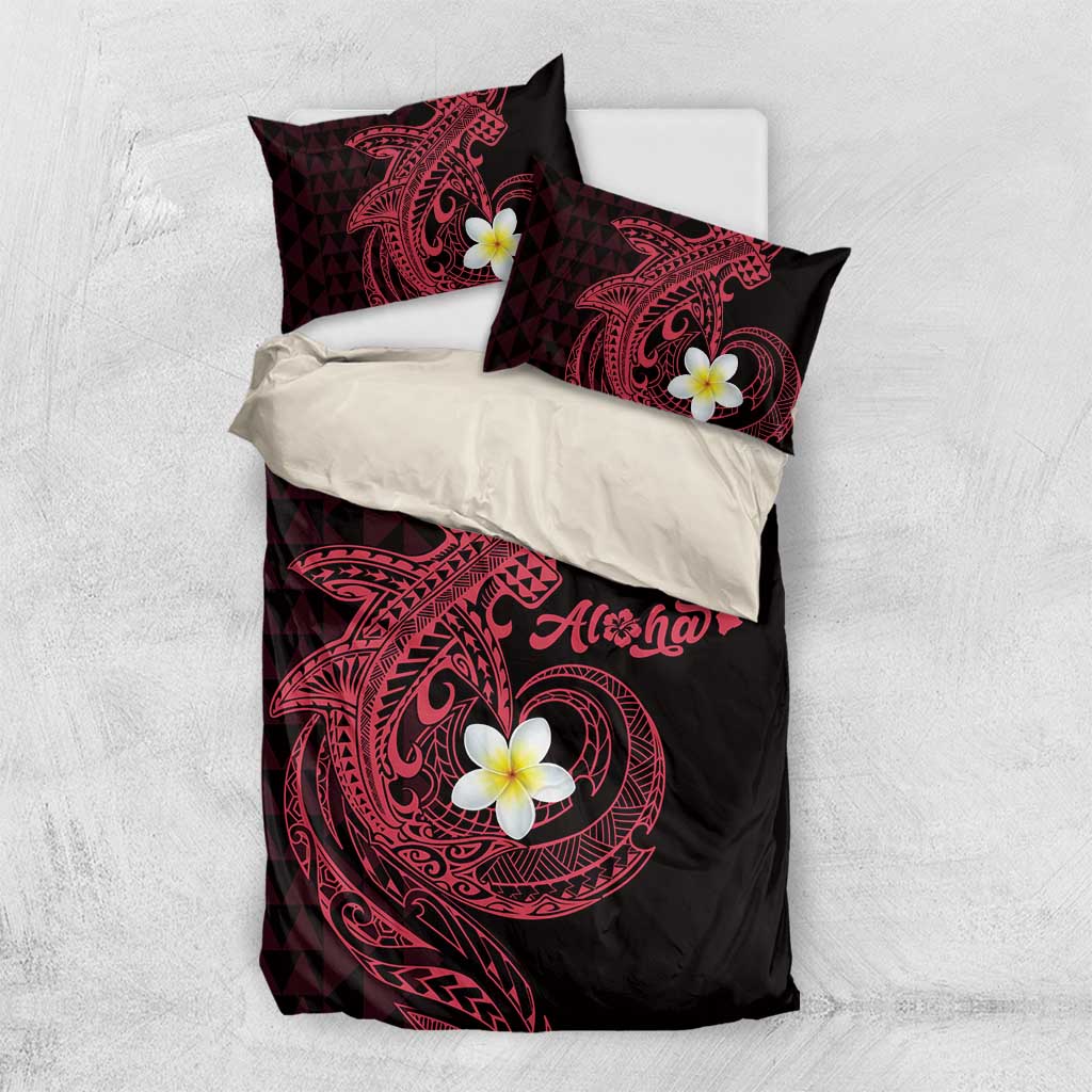 Aloha Hammerhead Shark Bedding Set Feverish Pink Hawaiian Kakau Tribal Tattoo