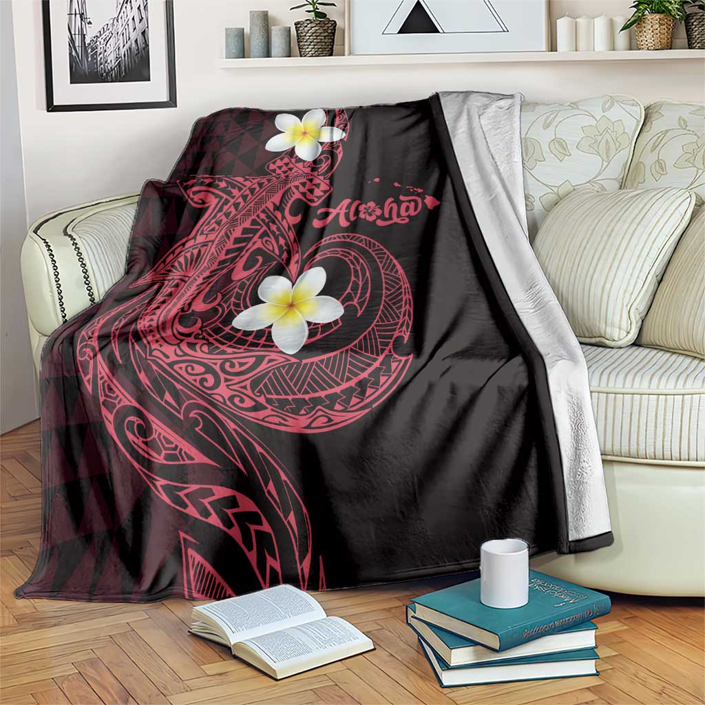 Aloha Hammerhead Shark Blanket Feverish Pink Hawaiian Kakau Tribal Tattoo LT9 Pink - Polynesian Pride