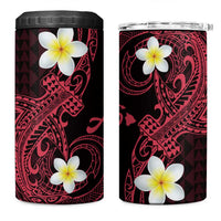 Aloha Hammerhead Shark 4 in 1 Can Cooler Tumbler Feverish Pink Hawaiian Kakau Tribal Tattoo