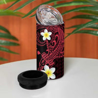 Aloha Hammerhead Shark 4 in 1 Can Cooler Tumbler Feverish Pink Hawaiian Kakau Tribal Tattoo