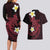 Aloha Hammerhead Shark Couples Matching Long Sleeve Bodycon Dress and Hawaiian Shirt Feverish Pink Hawaiian Kakau Tribal Tattoo