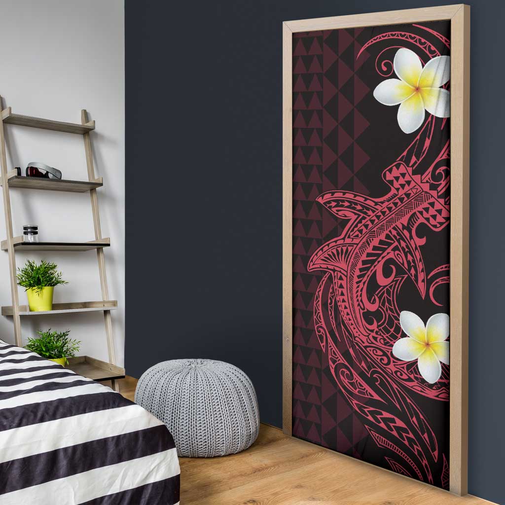 Aloha Hammerhead Shark Door Cover Feverish Pink Hawaiian Kakau Tribal Tattoo - Polynesian Pride
