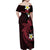 Aloha Hammerhead Shark Family Matching Off Shoulder Maxi Dress and Hawaiian Shirt Feverish Pink Hawaiian Kakau Tribal Tattoo