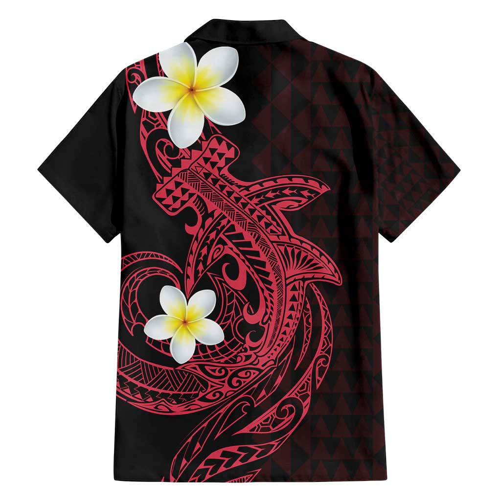 Aloha Hammerhead Shark Family Matching Puletasi and Hawaiian Shirt Feverish Pink Hawaiian Kakau Tribal Tattoo