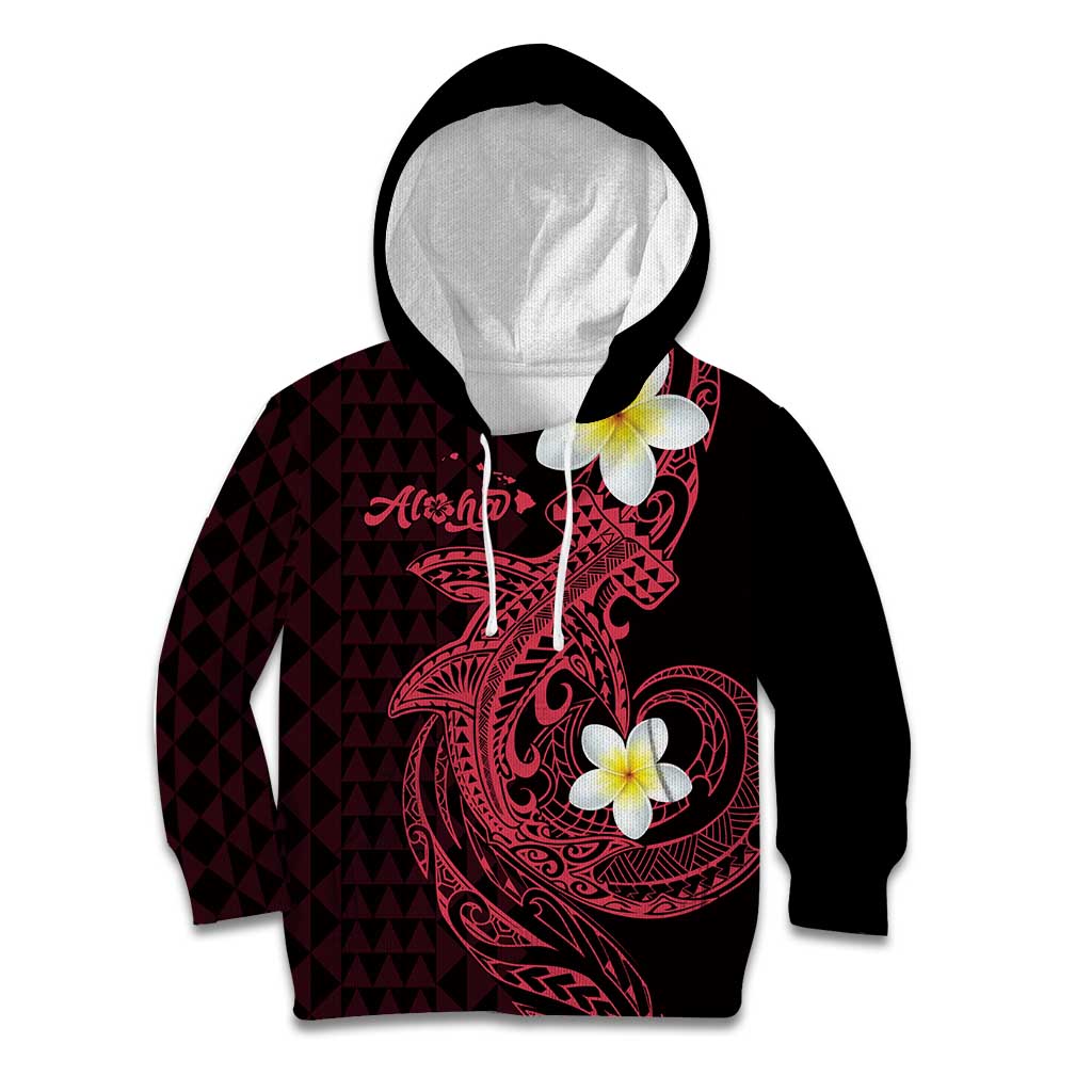 Aloha Hammerhead Shark Kid Hoodie Feverish Pink Hawaiian Kakau Tribal Tattoo