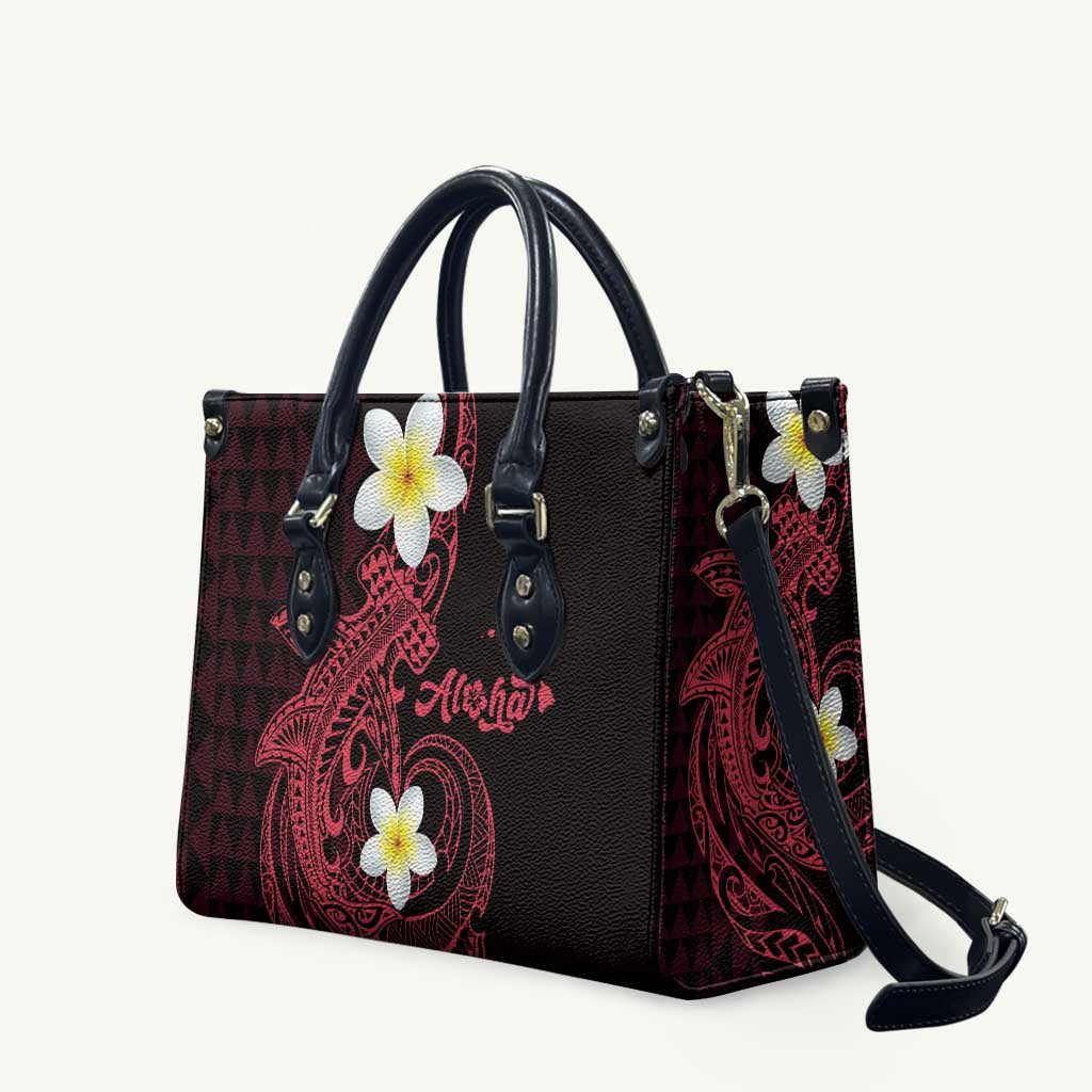 Aloha Hammerhead Shark Leather Bag Feverish Pink Hawaiian Kakau Tribal Tattoo - Polynesian Pride