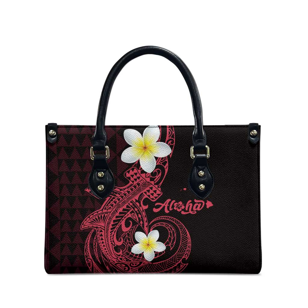 Aloha Hammerhead Shark Leather Bag Feverish Pink Hawaiian Kakau Tribal Tattoo - Polynesian Pride