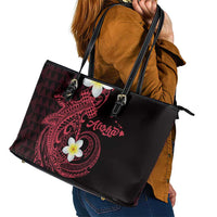 Aloha Hammerhead Shark Leather Tote Bag Feverish Pink Hawaiian Kakau Tribal Tattoo