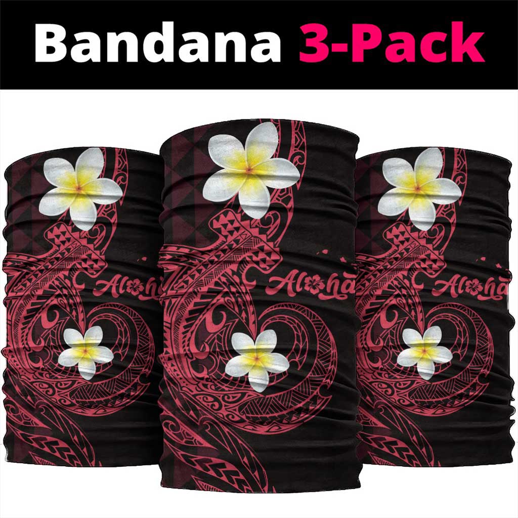 Aloha Hammerhead Shark Neck Gaiter Feverish Pink Hawaiian Kakau Tribal Tattoo - Polynesian Pride