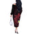 Aloha Hammerhead Shark Off The Shoulder Long Sleeve Dress Feverish Pink Hawaiian Kakau Tribal Tattoo