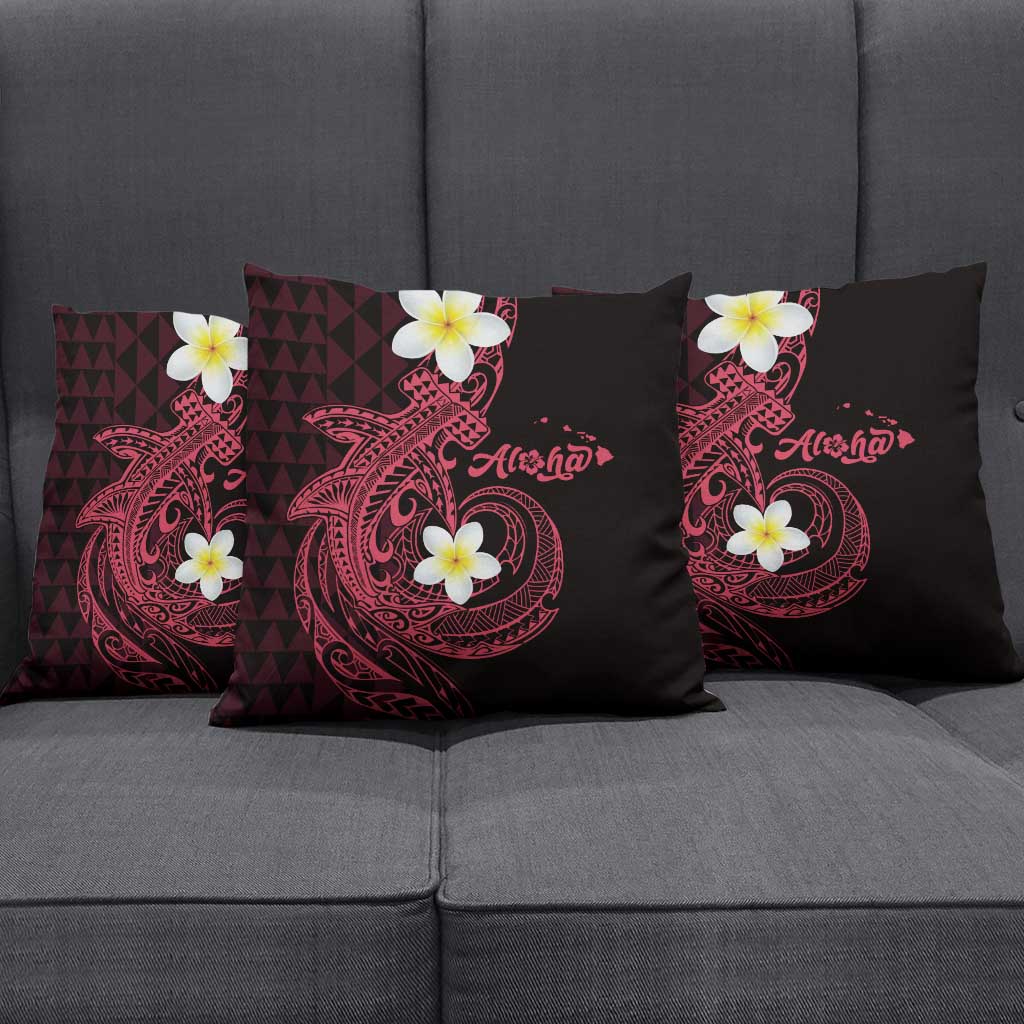 Aloha Hammerhead Shark Pillow Cover Feverish Pink Hawaiian Kakau Tribal Tattoo - Polynesian Pride