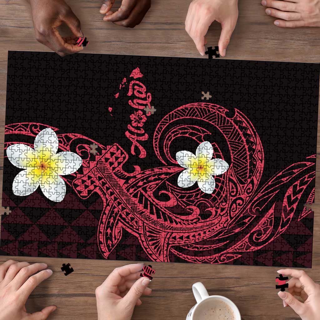 Aloha Hammerhead Shark Puzzle Feverish Pink Hawaiian Kakau Tribal Tattoo - Polynesian Pride