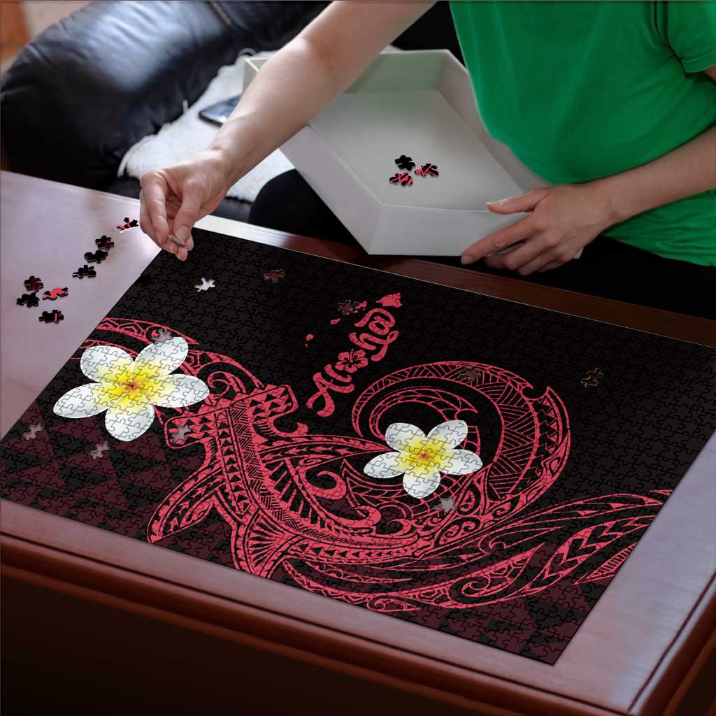 Aloha Hammerhead Shark Puzzle Feverish Pink Hawaiian Kakau Tribal Tattoo - Polynesian Pride