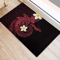 Aloha Hammerhead Shark Rubber Doormat Feverish Pink Hawaiian Kakau Tribal Tattoo