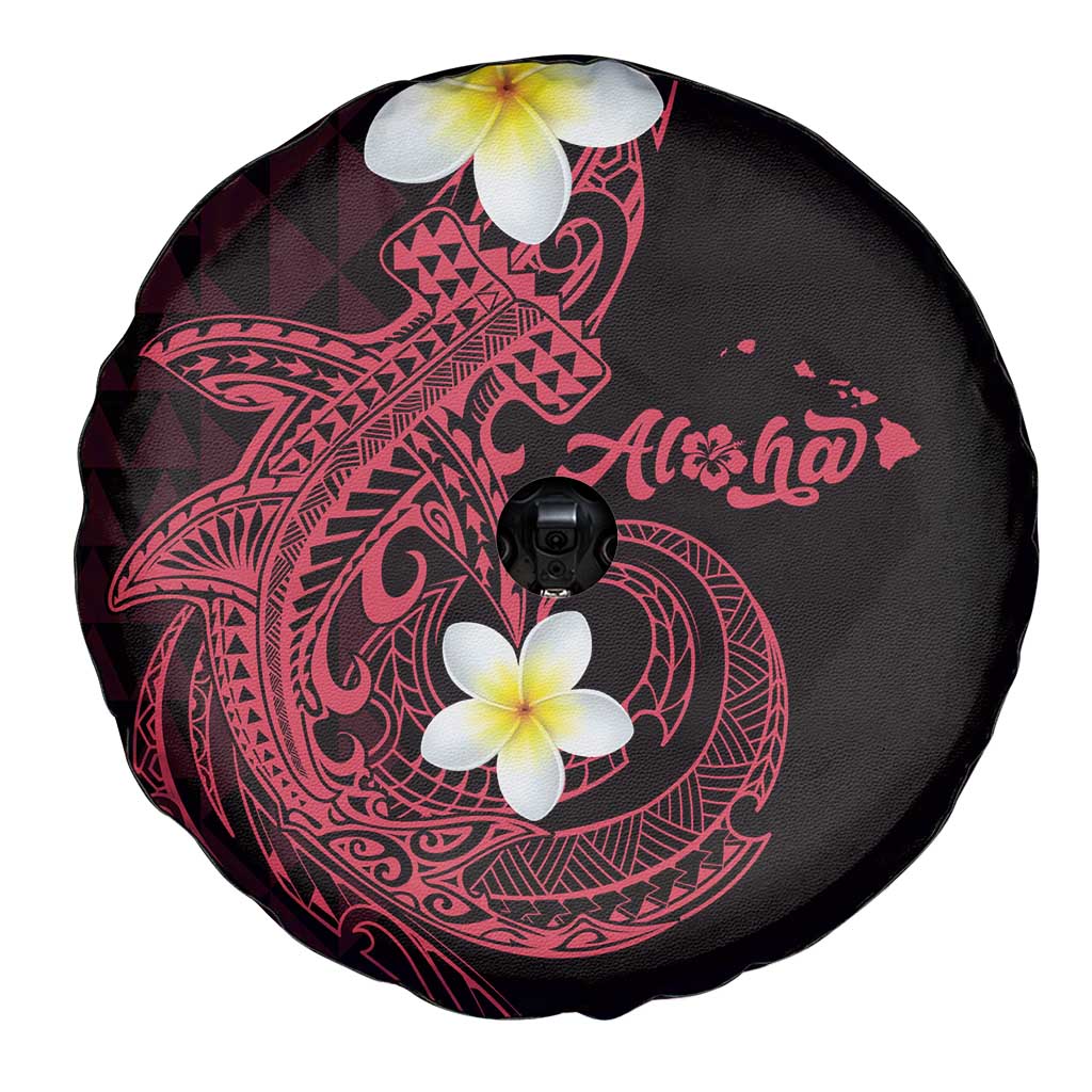 Aloha Hammerhead Shark Spare Tire Cover Feverish Pink Hawaiian Kakau Tribal Tattoo