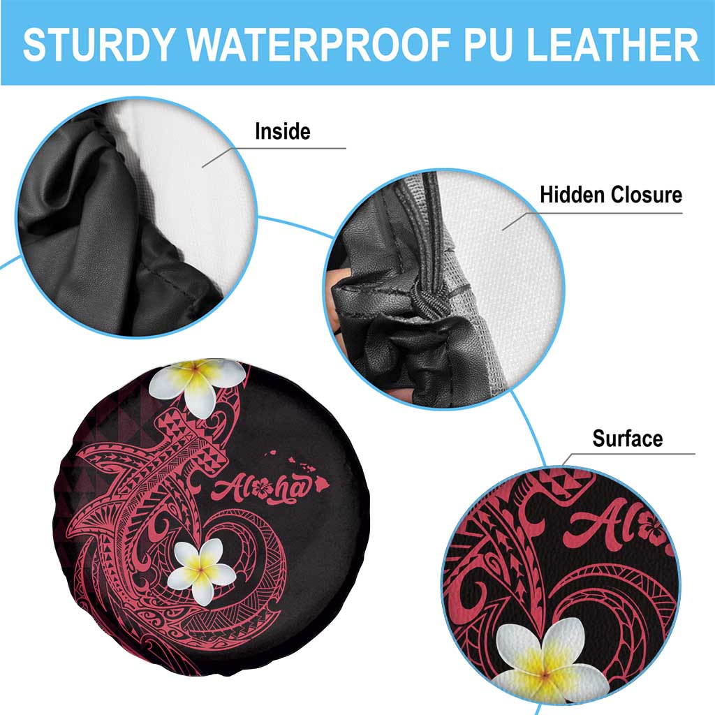 Aloha Hammerhead Shark Spare Tire Cover Feverish Pink Hawaiian Kakau Tribal Tattoo