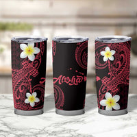 Aloha Hammerhead Shark Tumbler Cup Feverish Pink Hawaiian Kakau Tribal Tattoo