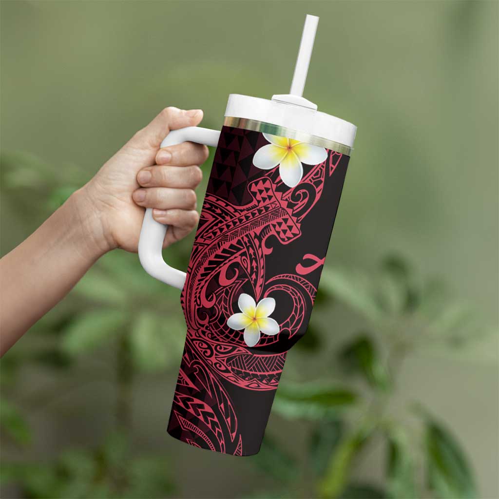Aloha Hammerhead Shark Tumbler With Handle Feverish Pink Hawaiian Kakau Tribal Tattoo