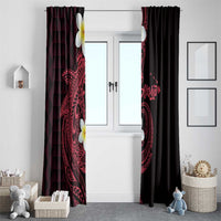 Aloha Hammerhead Shark Window Curtain Feverish Pink Hawaiian Kakau Tribal Tattoo