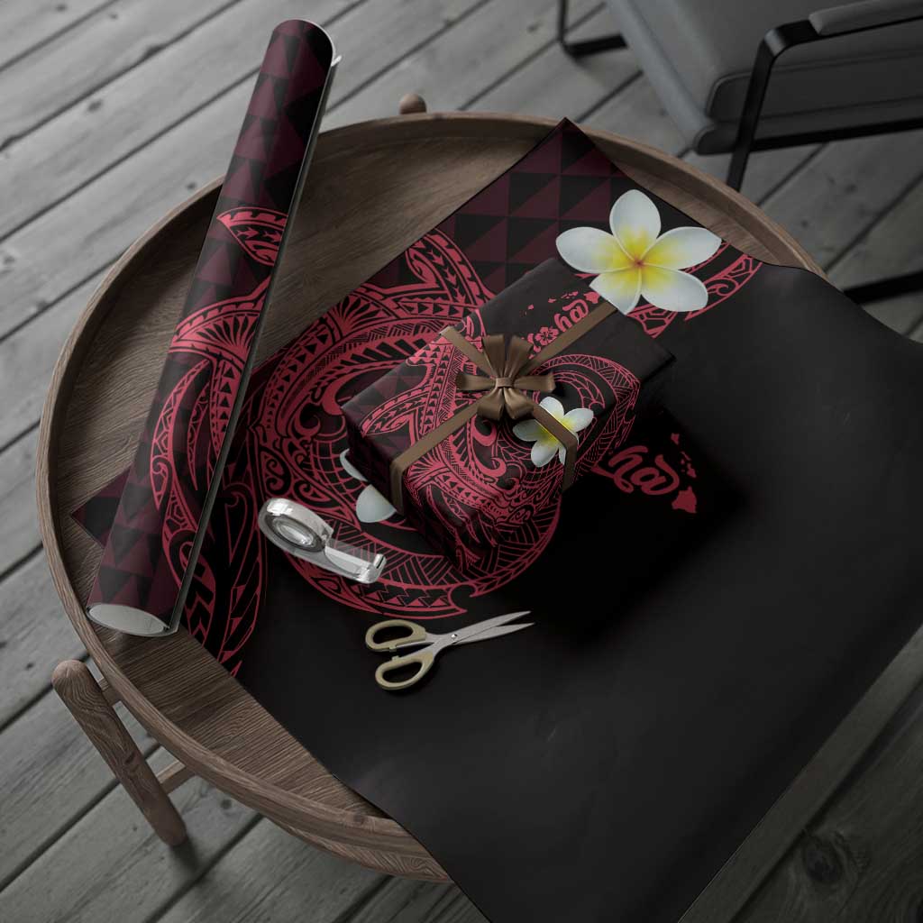 Aloha Hammerhead Shark Wrapping Paper Feverish Pink Hawaiian Kakau Tribal Tattoo - Polynesian Pride