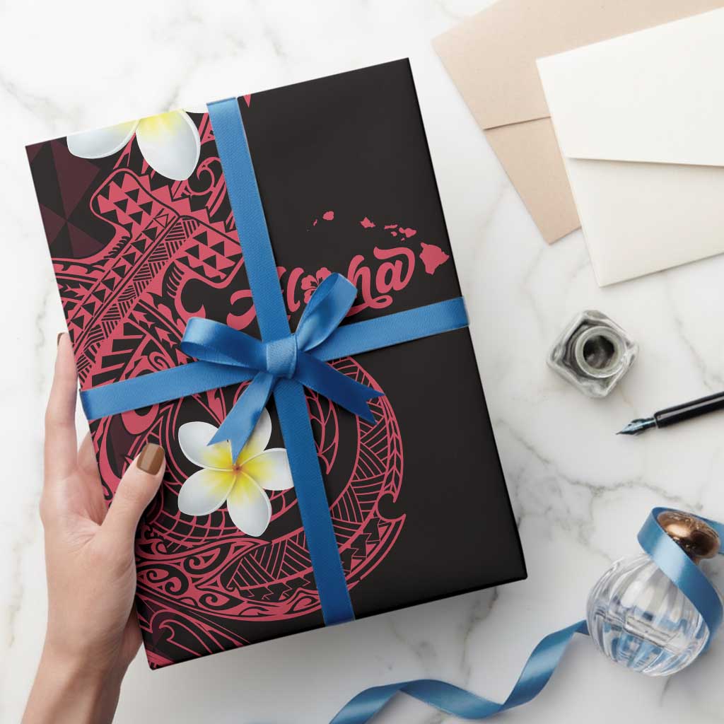 Aloha Hammerhead Shark Wrapping Paper Feverish Pink Hawaiian Kakau Tribal Tattoo - Polynesian Pride