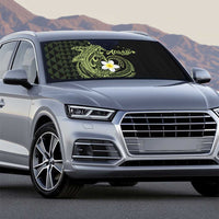 Aloha Hammerhead Shark Auto Sun Shade Lime Rickey Hawaiian Kakau Tribal Tattoo - Polynesian Pride