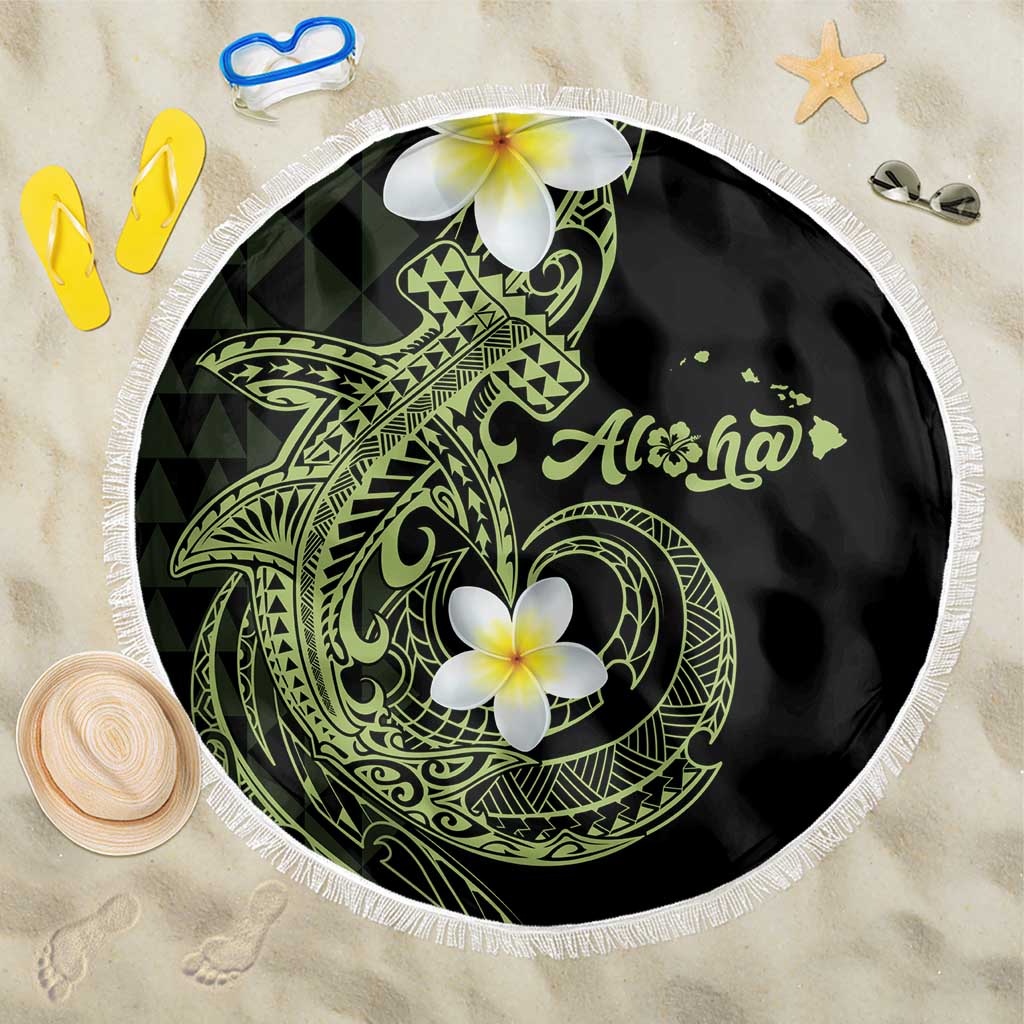Aloha Hammerhead Shark Beach Blanket Lime Rickey Hawaiian Kakau Tribal Tattoo LT9 One Size 150cm Lime - Polynesian Pride