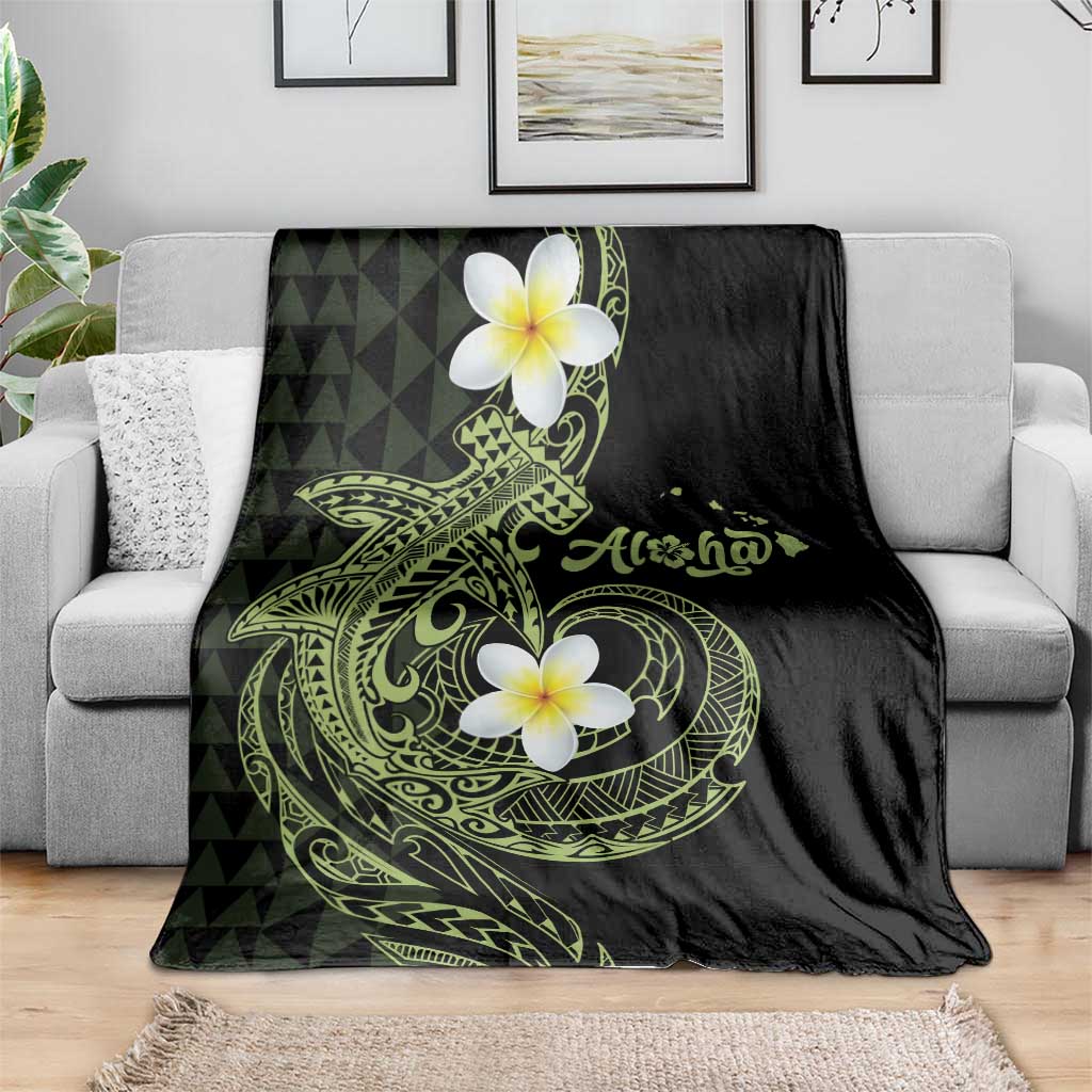 Aloha Hammerhead Shark Blanket Lime Rickey Hawaiian Kakau Tribal Tattoo LT9 - Polynesian Pride