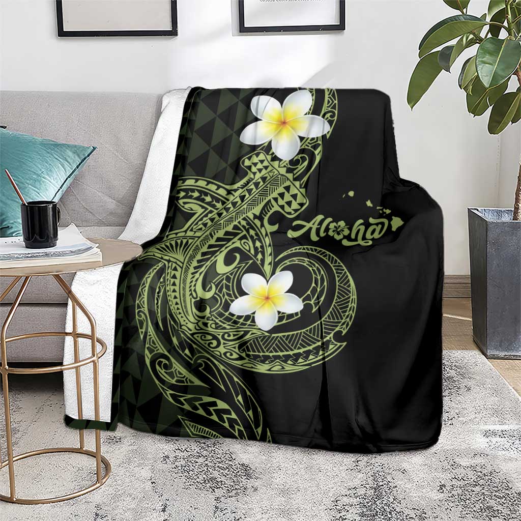 Aloha Hammerhead Shark Blanket Lime Rickey Hawaiian Kakau Tribal Tattoo LT9 - Polynesian Pride