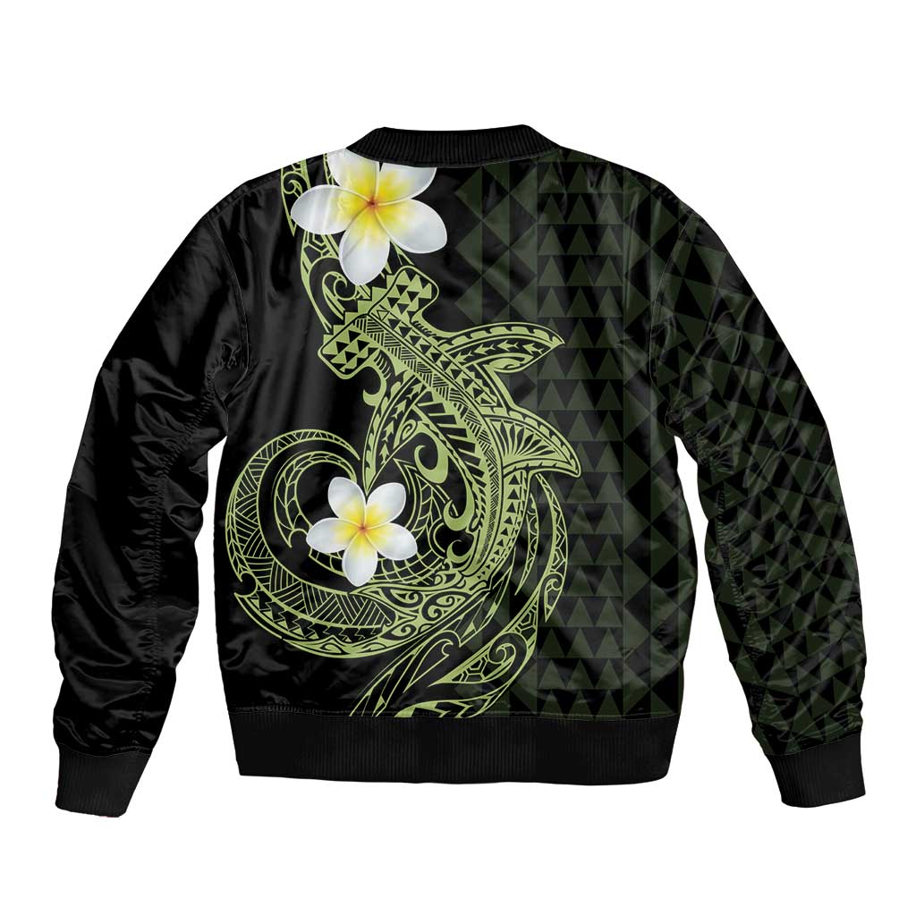 Aloha Hammerhead Shark Bomber Jacket Lime Rickey Hawaiian Kakau Tribal Tattoo LT9 - Polynesian Pride