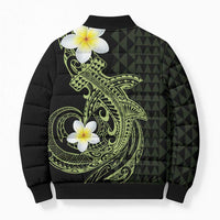 Aloha Hammerhead Shark Bomber Puffer Jacket Lime Rickey Hawaiian Kakau Tribal Tattoo - Polynesian Pride