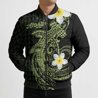 Aloha Hammerhead Shark Bomber Puffer Jacket Lime Rickey Hawaiian Kakau Tribal Tattoo - Polynesian Pride