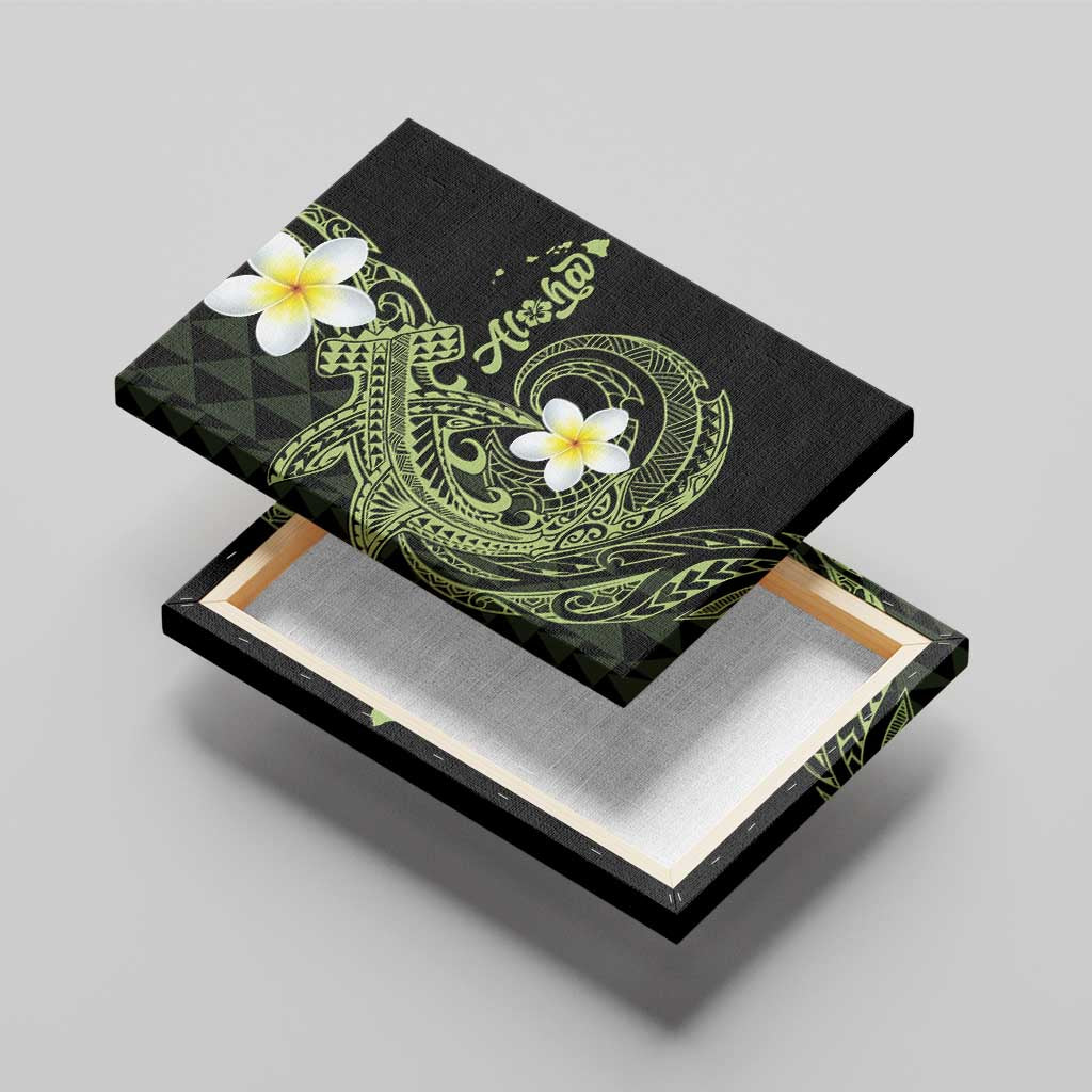 Aloha Hammerhead Shark Canvas Wall Art Lime Rickey Hawaiian Kakau Tribal Tattoo