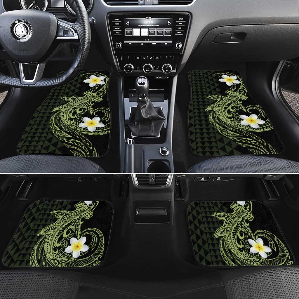 Aloha Hammerhead Shark Car Mats Lime Rickey Hawaiian Kakau Tribal Tattoo