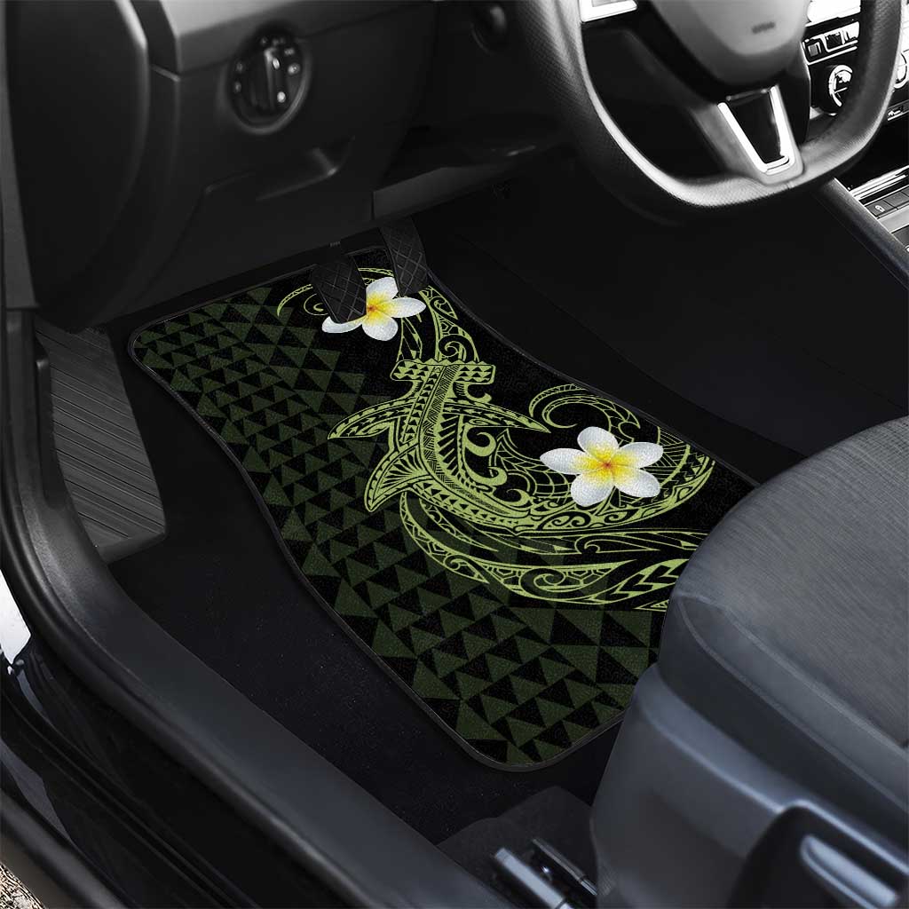 Aloha Hammerhead Shark Car Mats Lime Rickey Hawaiian Kakau Tribal Tattoo