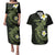 Aloha Hammerhead Shark Couples Matching Puletasi and Hawaiian Shirt Lime Rickey Hawaiian Kakau Tribal Tattoo