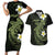 Aloha Hammerhead Shark Couples Matching Short Sleeve Bodycon Dress and Hawaiian Shirt Lime Rickey Hawaiian Kakau Tribal Tattoo