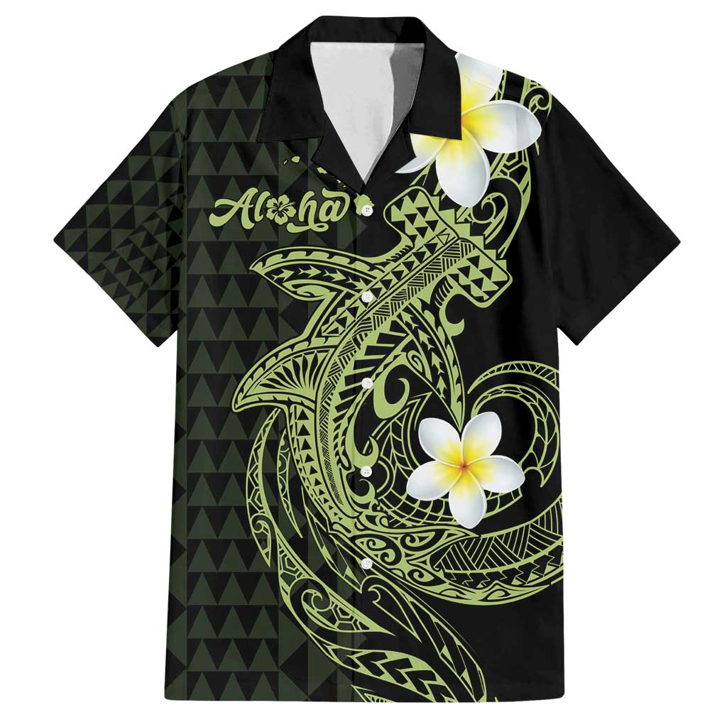 Aloha Hammerhead Shark Family Matching Long Sleeve Bodycon Dress and Hawaiian Shirt Lime Rickey Hawaiian Kakau Tribal Tattoo