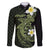 Aloha Hammerhead Shark Family Matching Off The Shoulder Long Sleeve Dress and Hawaiian Shirt Lime Rickey Hawaiian Kakau Tribal Tattoo