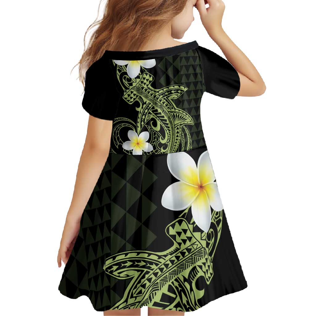Aloha Hammerhead Shark Family Matching Off Shoulder Maxi Dress and Hawaiian Shirt Lime Rickey Hawaiian Kakau Tribal Tattoo